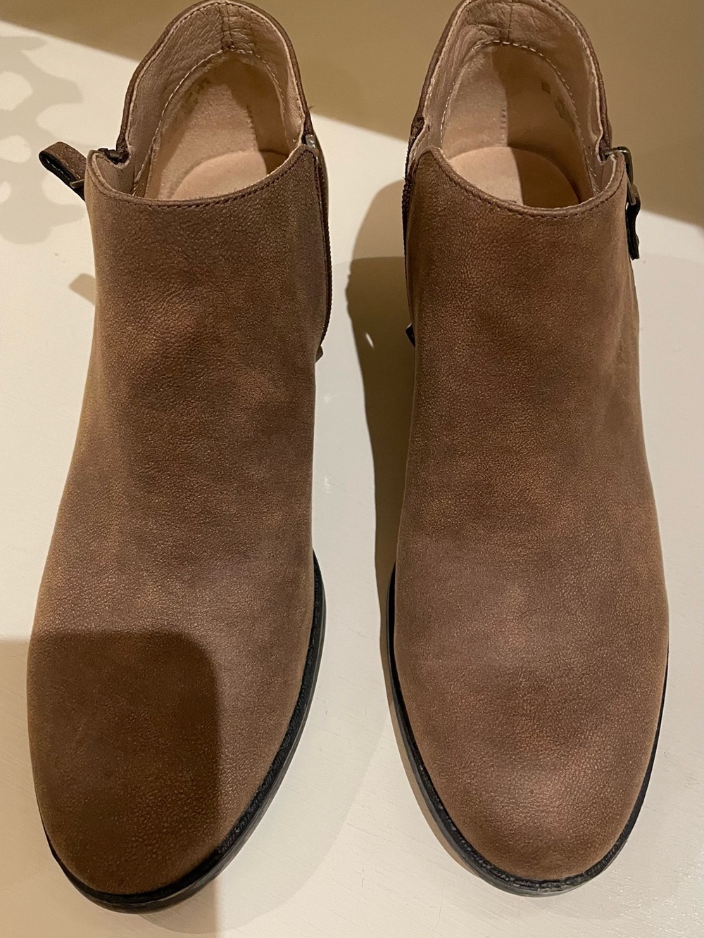 Life Stride Brown Faux Leather Booties